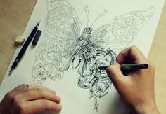 Little Wings illustration by Alex Konahin #illustration #hand #drawn