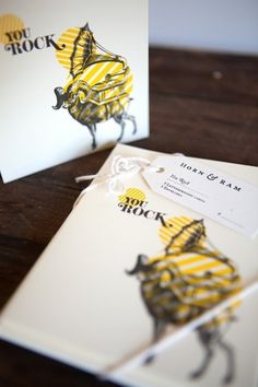 You Rock by hornandram on Etsy #card #design #handmade #stationery #leterpress