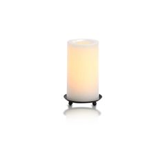 White Round Wax LED Flameless Pillar Candle 15cm x 8cm