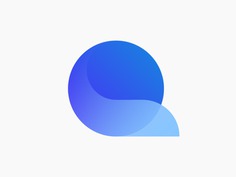 Q monogram blue gradient connection tail fox movement transparency trust icon mark brand circle golden ratio q letter logo