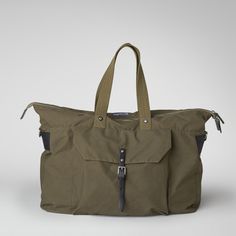 Ally Capellino | Waxed cotton weekend bag in olive | Ally Capellino #ally #olive #bag #capellino #weekend