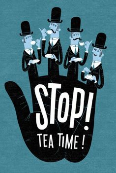 Esther Aarts » Stop! Tea Time! #t #print #retro #shirt #screen #illustration #poster #type