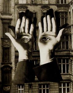 surreal of the day: a_k: Herbert Bayer~Lonely Metropolitan,1932 #eyes #bayer #photography #hands #herbert