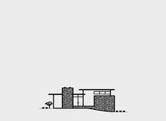 Mid-Century Modern Homes Collection on Behance. Flatstone Carlee Straight Home — 1959 Architects, Obryen & Knapp for Albert Builders Archi #obryen #albert #house #mid-century #modern #knapp #& #home #simple #illustration #builders