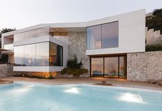 Mediterranean House with Large Glass Windows - #architecture, #house, #home, #interior, #homedecor,