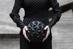 Leather Accessories by Konstantin Kofta #futuristic #black #leather #facet #pouch
