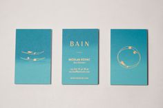 The blue version of the business cards with golden illustrations and lettering. #screen #printing #stationery