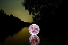 Credits: Nikolaj Bielov PhotographyÂ Creative Commons BY NC ND 3.0 #lights #lake #sunset #reflex #nikolaj bielov #light orb #light drawing