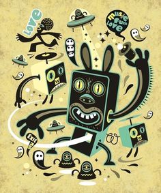 Little Black Magic Rabbit Art Print by Exit Man | Society6 #owl #exit #illustration #stars #hat #aliens #art #love #magic #rabbit #weird