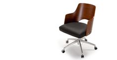 Cornell Swivel Office Chair in walnut and black | made.com #chair