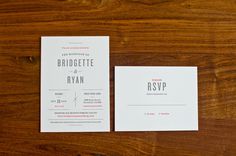 wedding invitation #invite #invitation #letterpress #rsvp #type #wedding #typography