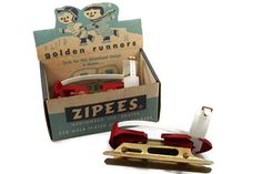 Zipees Golden Runners Ice Skates, Vintage 1950s Ice Skates, Childrens Ice Skates #iceskating #packaging #design #graphic #etsy #vintage