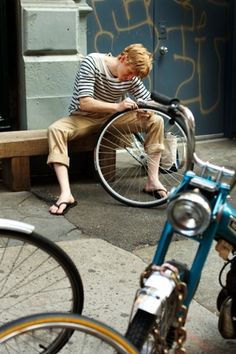 The Sartorialist: On the Street.... Crosby St., Soho #boy #photography #bike #street #fashion