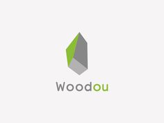 Woodou's logo. #form #rotation #shapes #solid #geometric #corporate #brand #minimal #grey #logo #green