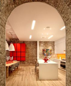 New York Duplex Apartment by Ghislaine Vinas Interior Design - kitchen #kitchen #area #design #dining