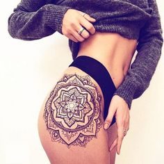 #Mandala thigh #tattoo
