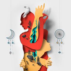 New Editorial Illustrations Incorporating Cut Paper Textures and Shadows by Eiko Ojala