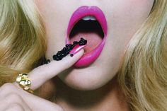 Editorial Photography by Miles Aldridge (4) #caviar #miles #pink #mouth #lips #photography #editorial #aldridge