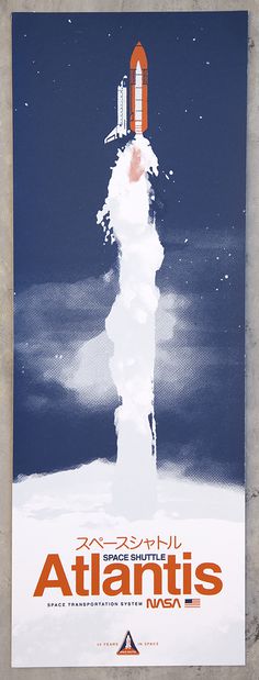 Beautiful NASA Space Shuttle Atlantis Poster by Kevin Dart #poster #nasa #space