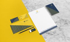 Fibra/Textil #stationery #collateral #identity #branding #yellow