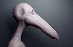 Draft on Behance #model #design #bird #human #zbrush #animal #beak #character #3d