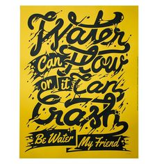 Be Water #yellow #design #brucelee #poster #typography
