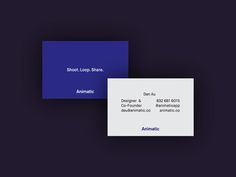 New Business Cards for Animatic #tech #business #card #purple #startup