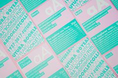 Rebecca Hakola Â | Â http://hakolastudios.com #pink #print #mint #futura #layout #typography