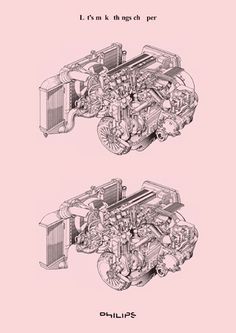 mies van roy - typo/graphic posters #pink #van #engine #roy #poster #mies #drawing #typography