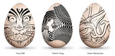 Eastern Eggs: Bot-Etched Art Eggs for Japan | Brain Pickings #easter #design #egg