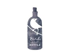 Bird and the Bottle Logo Branding by Josip Kelava #bird #bottle #logo #restaurant #branding #grey #watercolour #handwritten #josip #kelava #