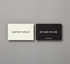 Logo and duplex business card for Australian property developer Martino Group designed by Hi Ho #stationary #card #black #business