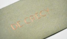 De Crécy business cards by Encore #business #branding #card #block #identity #foil #typography