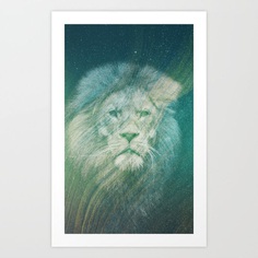 Cosmic lion Art Print