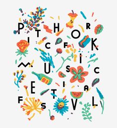 Merchandise and signage graphic for the 2013 Pitchfork Music Festival.