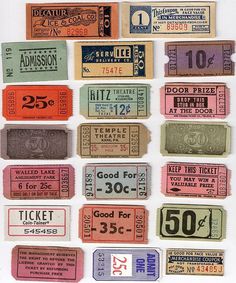 Vintage tickets #tickets #vintage #typography