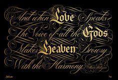 The Voice of all the Gods #calligraphy #lester #lettering #script #ornate #swashes #shakespeare #seb #blackletter #typography