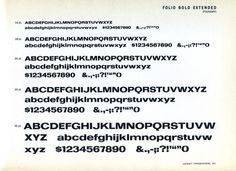 Folio Bold Extended type specimen #type #specimen #typography