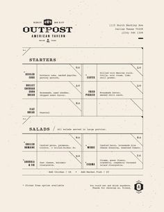 Art of the Menu: Outpost #layout #menu