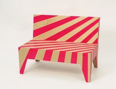 Striped Bench: Optical Illusion Design by Rosie Li | Apartment Therapy Boston #optical #illusion #chair #design #furniture