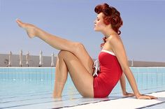 BIG GIRLS by the pool on the Behance Network #girl #big #pool #vintage #swimming