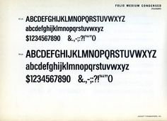 Folio Medium Condensed type specimen. #type #design #graphic #typography