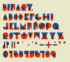 Binary type on Typography Served #type #overprint #blue #red