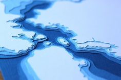 Paper Lakes | Colossal #lakes #water #topography #blue #paper