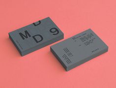 Logo and grey business card with blind deboss detail designed by Two Times Elliott for interior and architecture firm MDD9 #stationary #logo #card #business