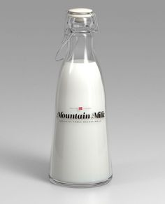 Mountain Milk | OSOMO #packaging #milk #minimalism #bottle