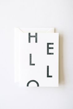 Hello Letterpress Printed Greeting Card by inhauspress