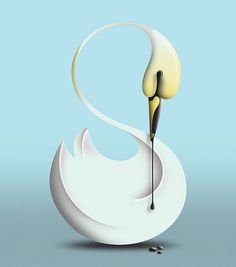 Swan - 'S' letter | Flickr - Photo Sharing! #creative #stylish #ink #swan #bird #digital #illustration #elegant