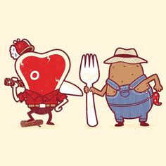 Philip Tseng | minicubby.com #steak #potatoes #illustration