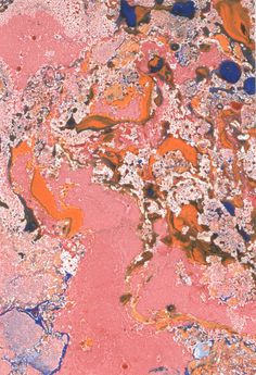 Marbled Paper: 17 by tryingtimes #pink #orange #texture #bronze #marble #blue